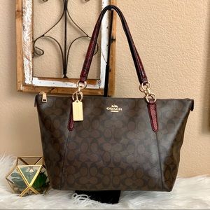 COACH Signature Snake Embossed Tote